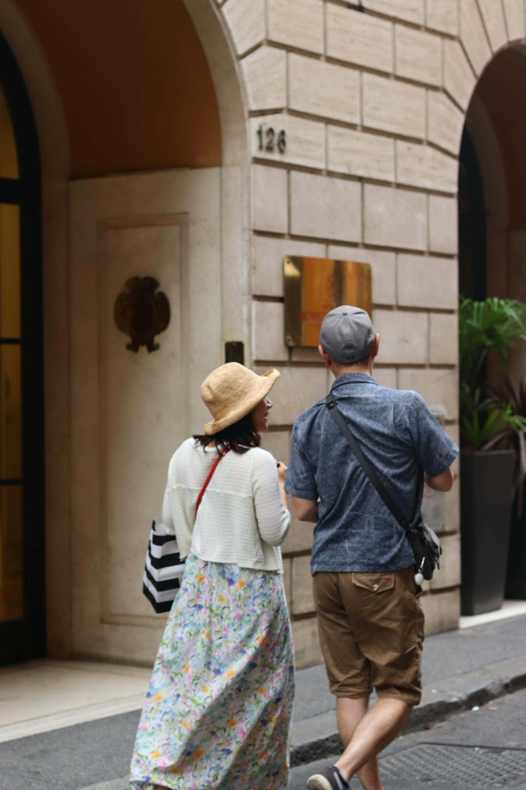 Couple Walking in Town